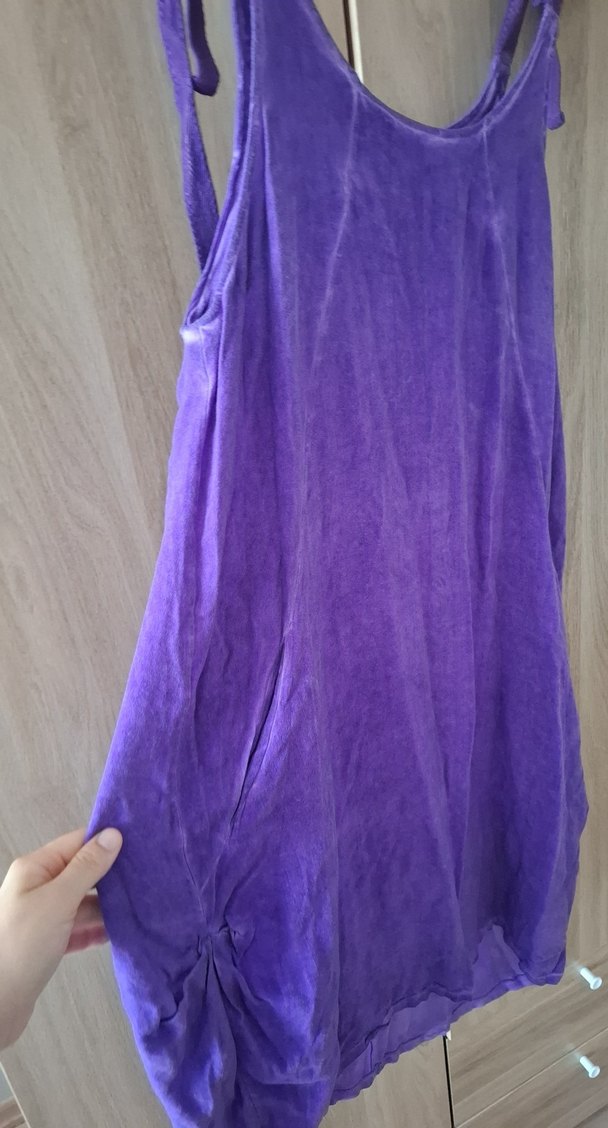 Mor Keten Midi Bohem Elbise - Görsel 3