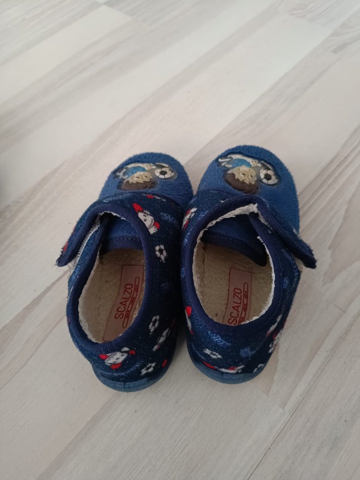 Erkek Çocuk Mavi Nakışlı Sıcak Terlik - Görsel 2