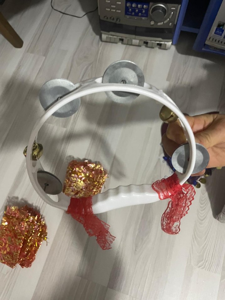 kına hediye paketi  halay mendili  ve zilli tef - Görsel 3