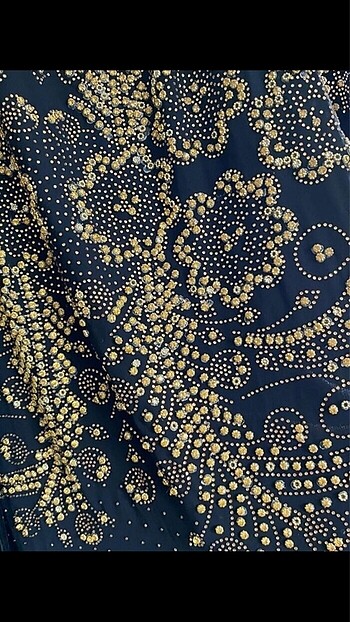 m Beden Siyah altın işlemeli yöresel kaftan kınalık abaya