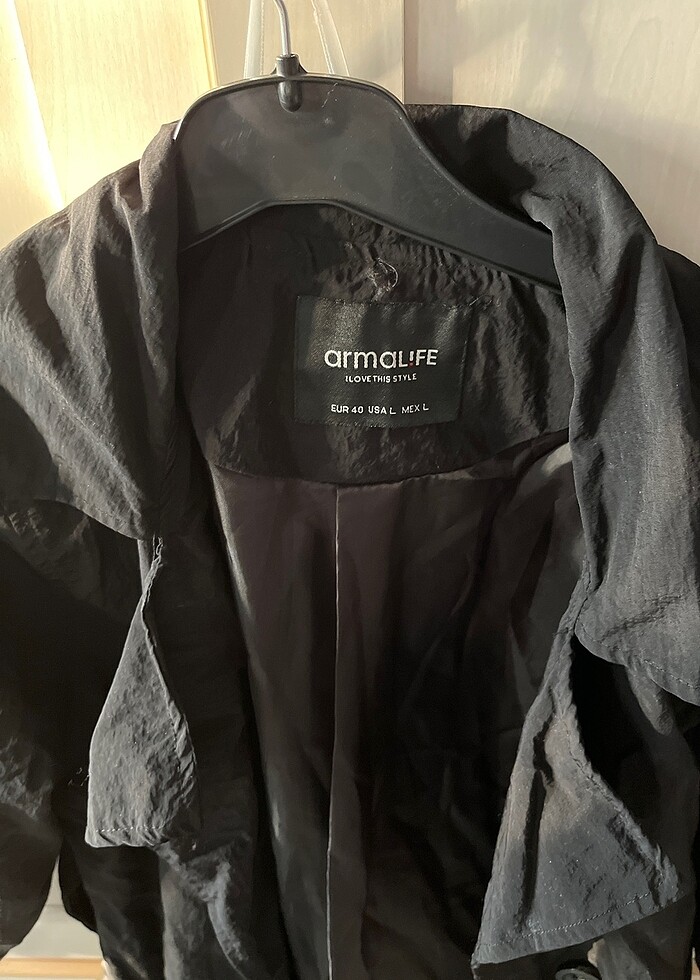 Siyah trençkot rüzgarlık - Görsel 2