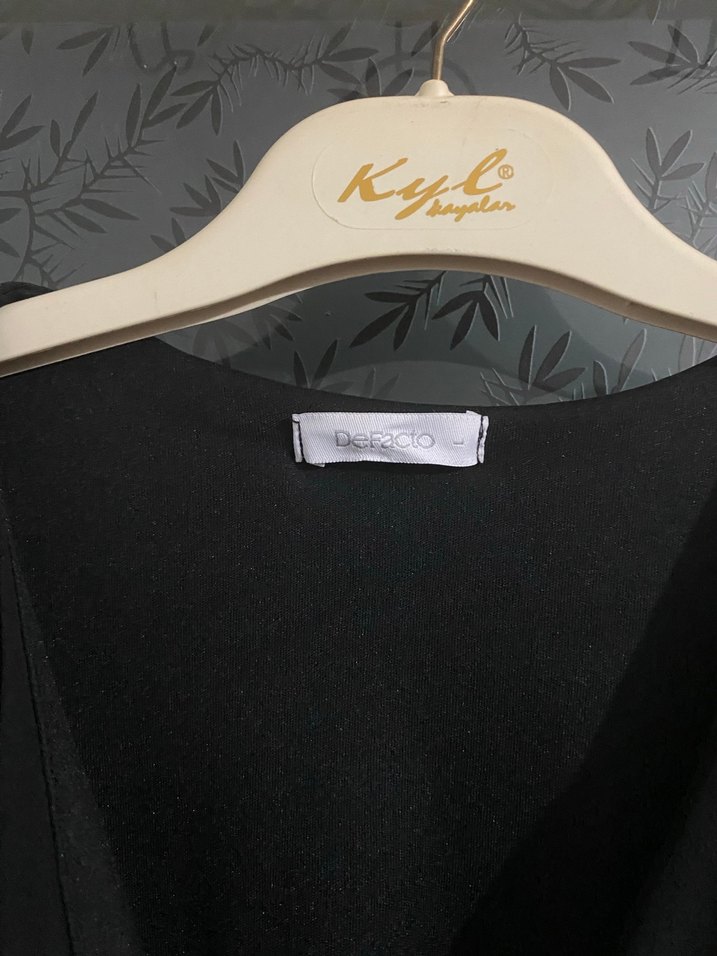 Siyah Uzun Kollu Salaş Uzun Elbise - Görsel 5