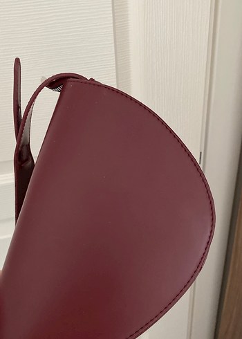 Bordo Deri Kadın Kol Çantası - Görsel 7