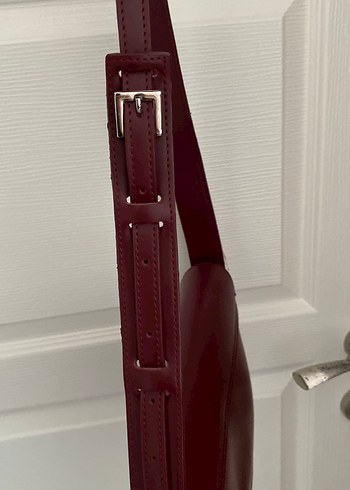 Bordo Deri Kadın Kol Çantası - Görsel 4