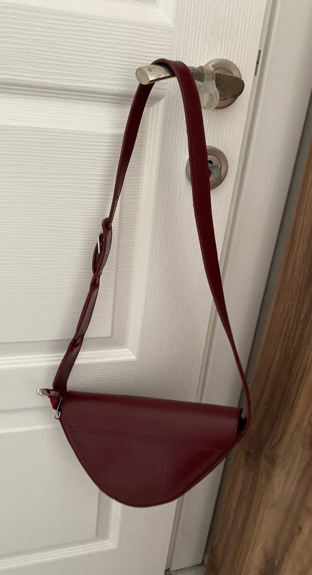 Bordo Deri Kadın Kol Çantası - Görsel 3