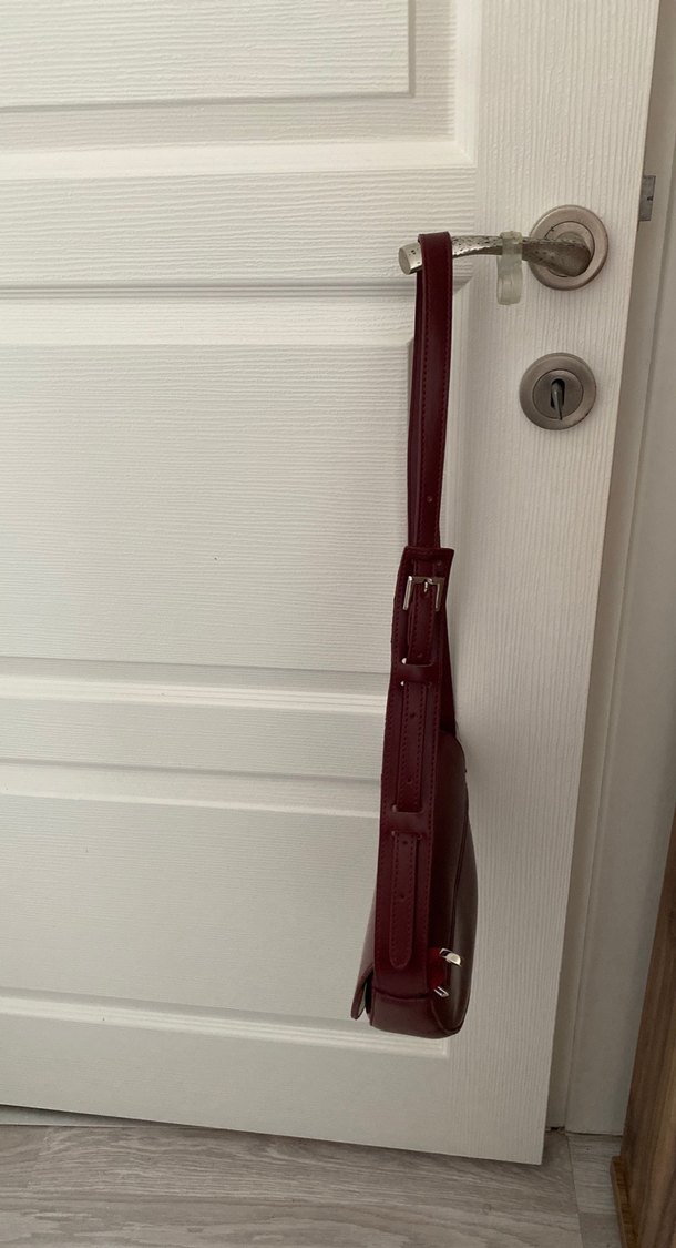 Bordo Deri Kadın Kol Çantası - Görsel 2