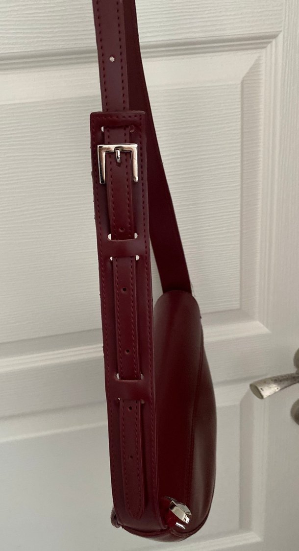 Bordo Deri Kadın Kol Çantası - Görsel 4