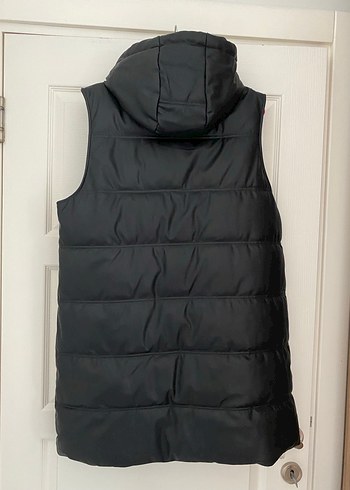 Kadın Siyah Kapüşonlu Fermuarlı Şişme Yelek - Görsel 6