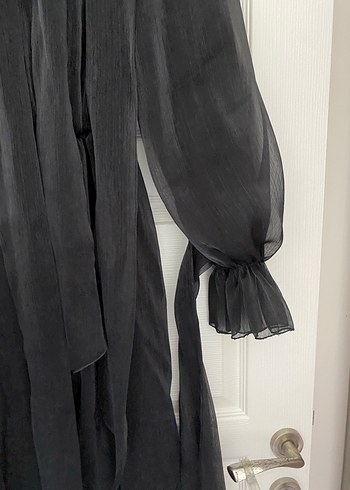 Siyah Uzun Tesettür Elbise Abiye - Görsel 6