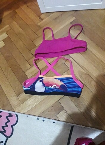 Decathlon kız 2 adet bikini üstü 4-5 yaş