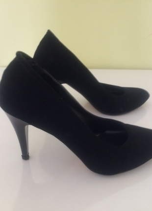 Siyah süet Stiletto