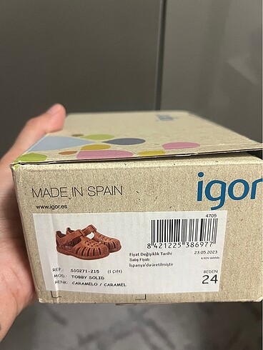 24 Beden camel Renk 24 numara igor sandalet