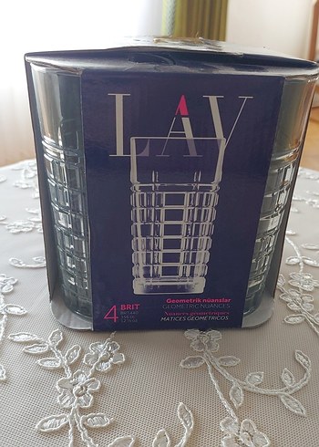 LAV Geometrik Desenli Bardak Seti 4'lü
