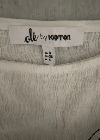 Koton Uzun Kollu Beyaz Örme Kelebek Baskılı Bluz