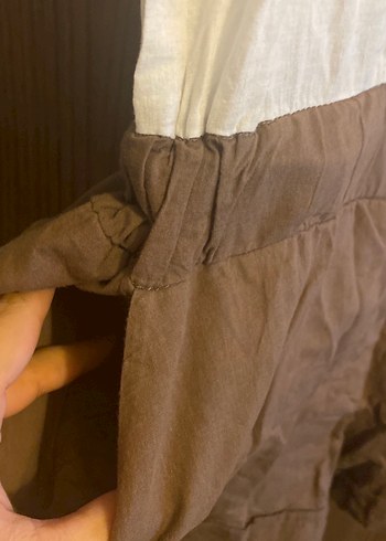 Kiraz Baskılı Kahverengi şort tulum - Görsel 5