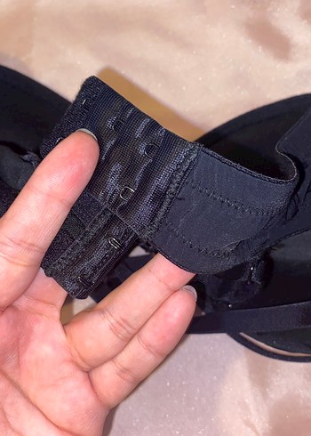 Siyah Zebra Desenli İpli Gotik Sütyen - Görsel 4