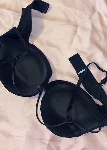 Siyah Zebra Desenli İpli Gotik Sütyen - Görsel 3