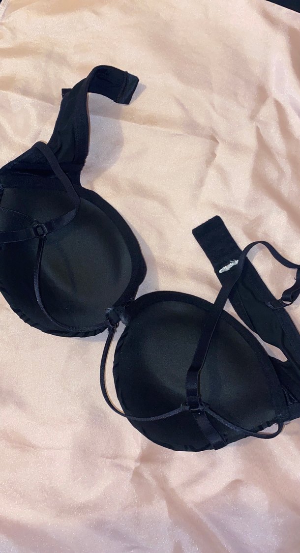 Siyah Zebra Desenli İpli Gotik Sütyen - Görsel 3