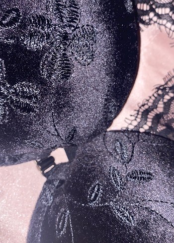 Siyah kadife Dantelli  Sütyen - Görsel 5