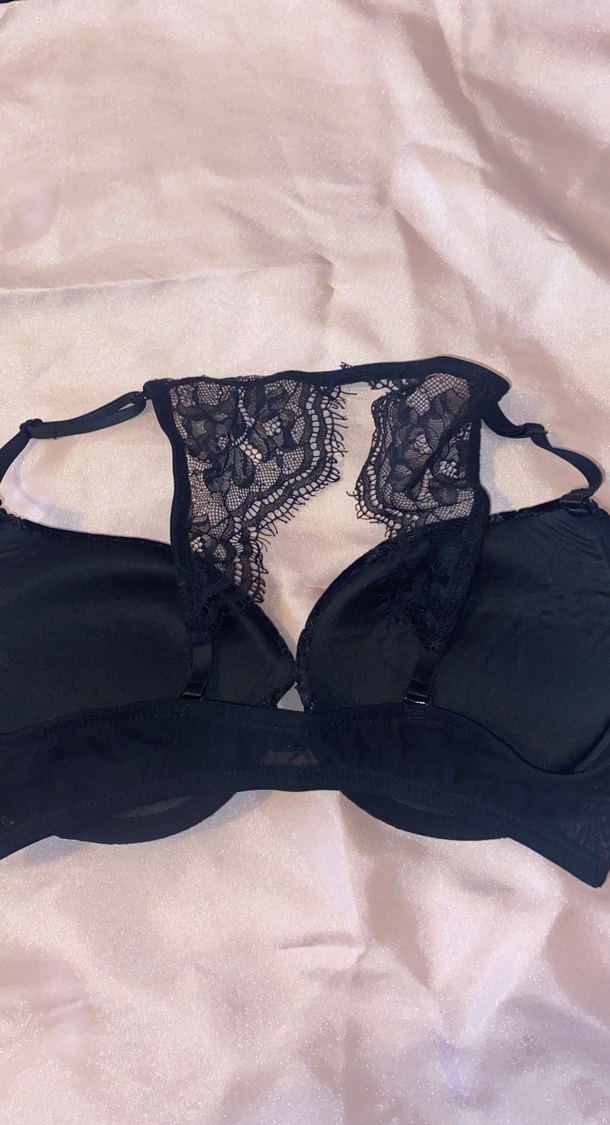 Siyah kadife Dantelli  Sütyen - Görsel 3