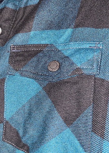 Düğmeli, Uzun Kollu Kareli Kürklü Gömlek Mont - Görsel 6