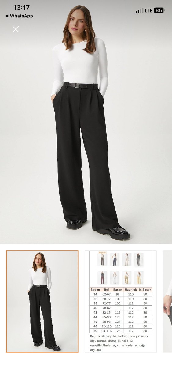 Ritnice Siyah Kadın Palazzo Pantolon - Görsel 2
