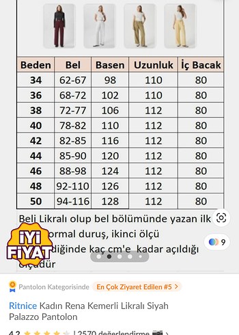 Kadın Siyah Kemerli Kumaş Pantolon - Görsel 3