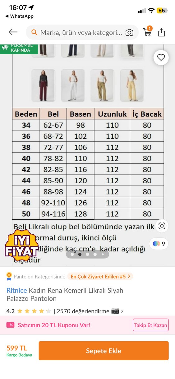 Kadın Siyah Kemerli Kumaş Pantolon - Görsel 3
