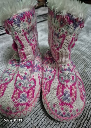 Accesorize Desenli Pembe Örgü Kız Çocuk Ev Botu - Görsel 10