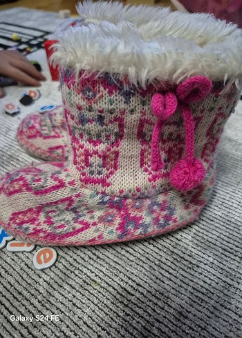 Accesorize Desenli Pembe Örgü Kız Çocuk Ev Botu - Görsel 13