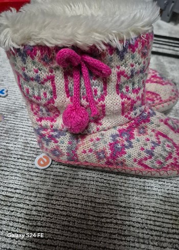 Accesorize Desenli Pembe Örgü Kız Çocuk Ev Botu - Görsel 5