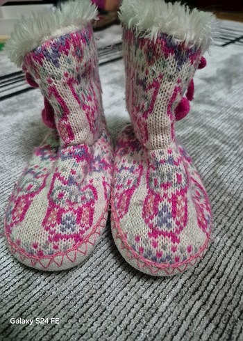 Accesorize Desenli Pembe Örgü Kız Çocuk Ev Botu - Görsel 2