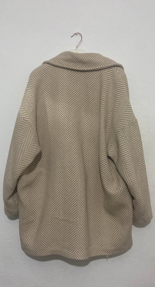 Bej Düğmeli Midi Kadın Kaban - Görsel 4