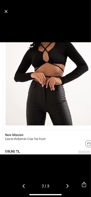 Diğer Siyah göğüs dekolteli crop top