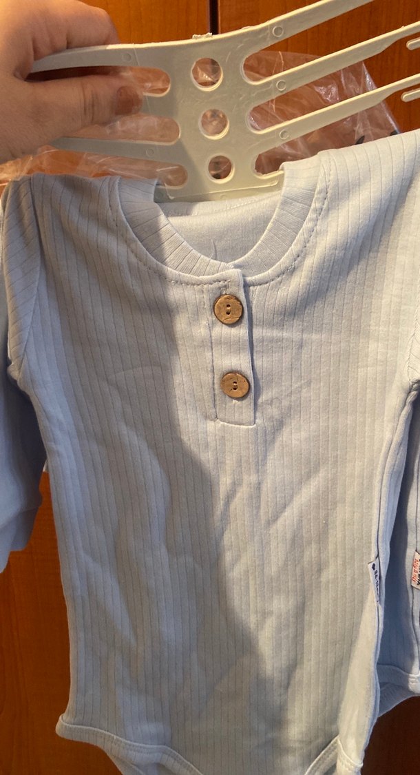 Bebek Beyaz Kısa Kollu Pamuklu Zıbın - Görsel 3