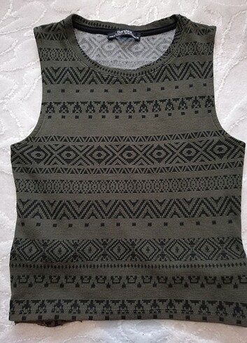 Etnik desenli Vintage crop