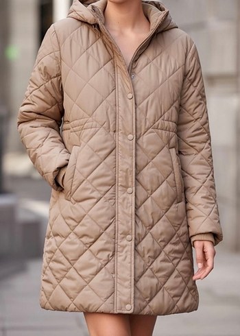 Bej Kapitone Kadın Günlük Ceket - Görsel 2