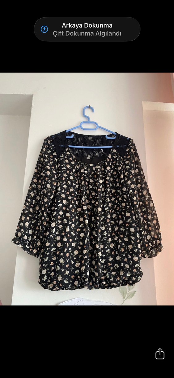 Dantel Detaylı Siyah Bohem Kadın Bluz - Görsel 2