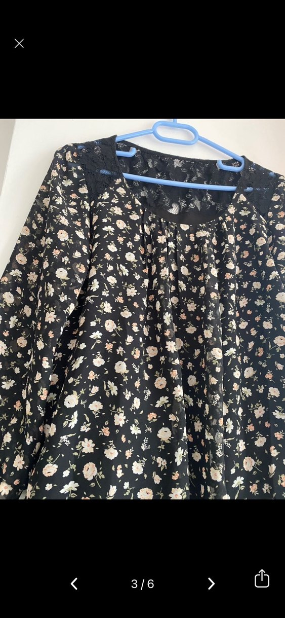 Dantel Detaylı Siyah Bohem Kadın Bluz - Görsel 3