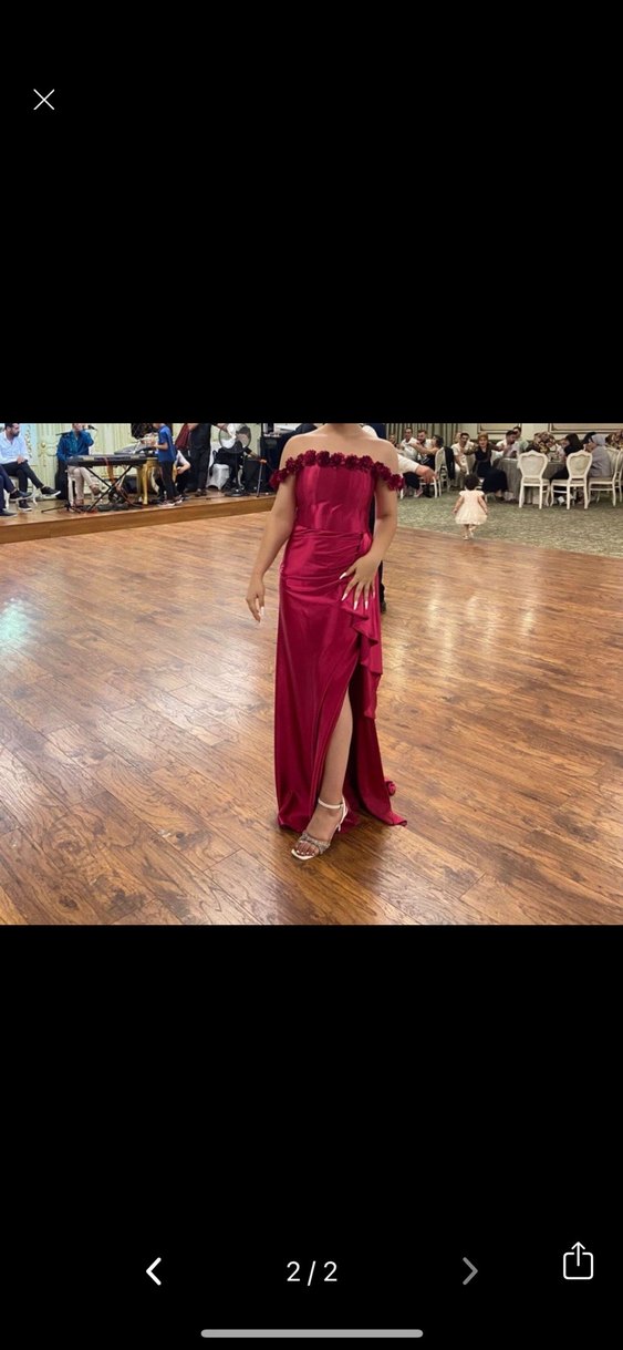 Pembe Drapeli Uzun Straplez Abiye Elbise - Görsel 2