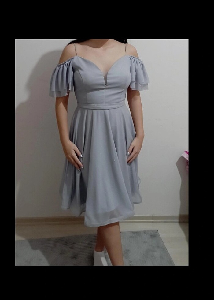 38 beden 1 kez giyilmiş abiye elbise - Görsel 2