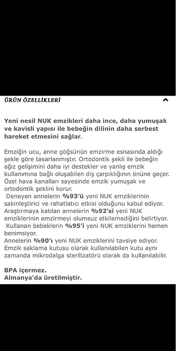 Beden mavi Renk Nuk emzik 6-18 ay