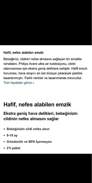 Beden mavi Renk Avent 6-18 ay emzik