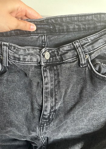 40 Beden Gri Kadın Jean Pantolon İspanyol Paça