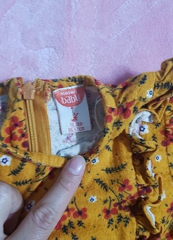 18-24 Ay Beden sarı Renk Koton bebek elbise