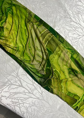 Yeşil Drapeli Uzun Straplez Elbise - Görsel 3