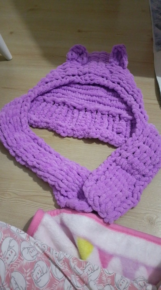 Mor Örgü Çocuk Bere Şapka - Görsel 2