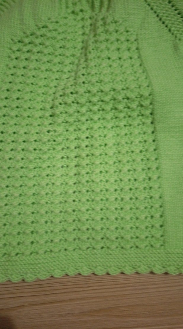 Kız Çocuk Yeşil Örgü Kolsuz Hırka - Görsel 3