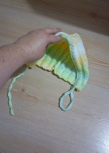 Pastel Çok Renkli Bağlamalı Bebek bere - Görsel 3