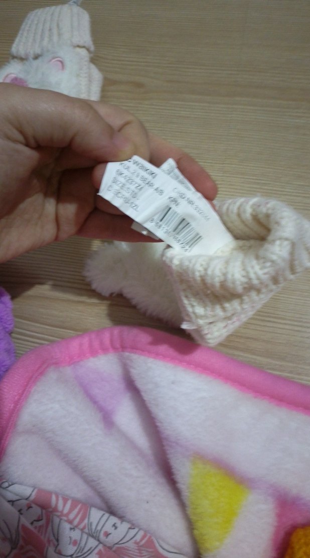 Nakışlı Beyaz Kız Çocuk Eldiveni - Görsel 2